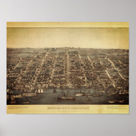 Antique Vintage Map Alexandria VA 1863 Poster