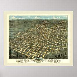Antique Vintage Map Atlanta Georgia USA 1871 Poster