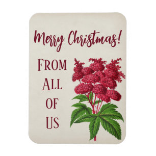 Antique Vintage Weihnachten Rote Spiraea Palmata Magnet