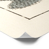 Antique Vintage Whale Woodcut Illustration Art Poster (Ecke)