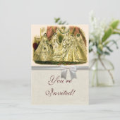 Antique Wedding Bridal Einladung (Stehend Vorderseite)