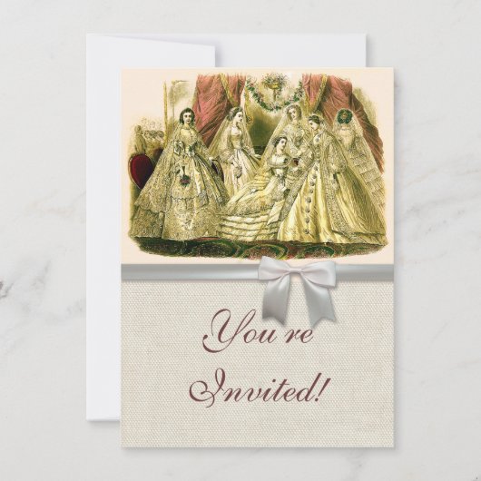 Antique Wedding Bridal Einladung (Vorderseite)