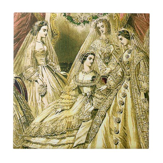 Antique Wedding Bridal Fliese (Vorderseite)