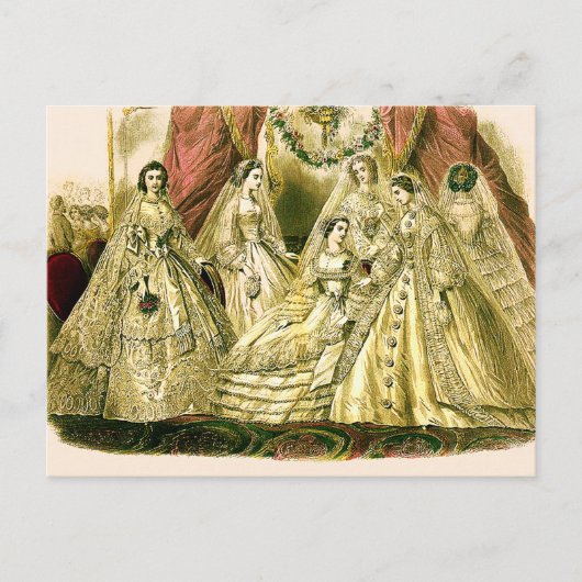 Antique Wedding Bridal Postkarte (Vorderseite)
