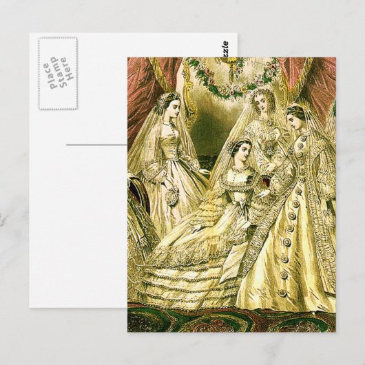 Antique Wedding Bridal Postkarte (Vorne/Hinten)