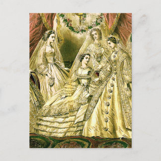 Antique Wedding Bridal Postkarte