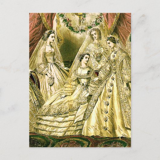 Antique Wedding Bridal Postkarte (Vorderseite)