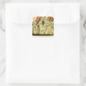 Antique Wedding Bridal Quadratischer Aufkleber (Tasche)