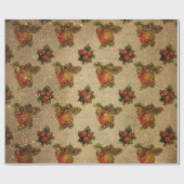 Antique Weihnachtsfrüchte Rot Frohe Weihnachten Go Geschenkpapier (Flach)