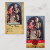 ANTIQUE WEINKELLE ROTE WAX SIEGEL MONOGRAM VISITENKARTE (Vorne/Hinten)