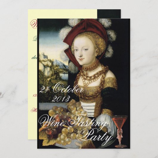 ANTIQUE WEINWEINWEINWEIN - PARTY AUSPROBIEREN EINLADUNG (Vorne/Hinten)