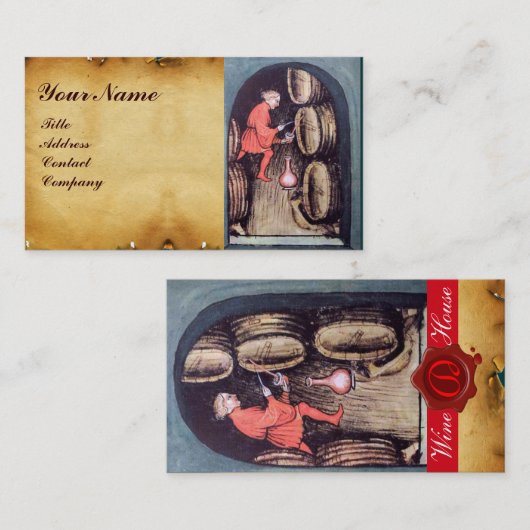 ANTIQUE WEINZELLARMONOGRAM VISITENKARTE (Vorne/Hinten)