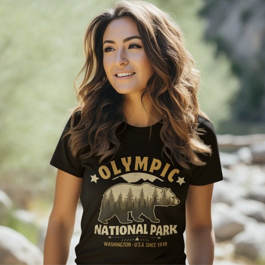 Antique Woodland Scenery of Olympic National Park T-Shirt