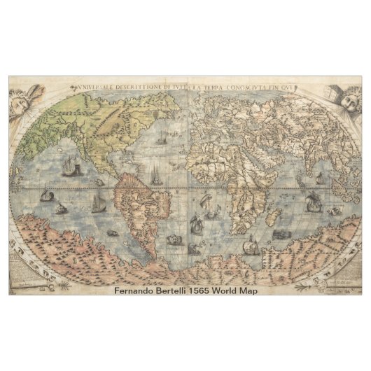 Antique World - 1565 Fernando Bertelli Karte Stoff (Yard (91,4 cm))