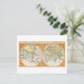 Antique World Map 1637 Postkarte (Stehend Vorderseite)