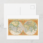 Antique World Map 1637 Postkarte (Vorne/Hinten)