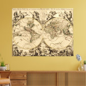 Antique World Map, 1694, von Alexis Hubert Jaillot Leinwanddruck (Insitu (Wohnzimmer))