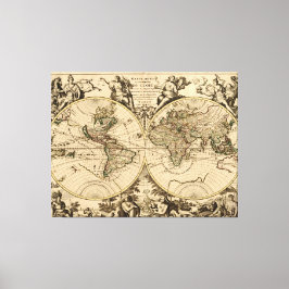 Antique World Map, 1694, von Alexis Hubert Jaillot Leinwanddruck