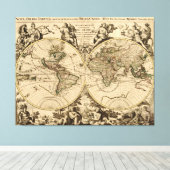 Antique World Map, 1694, von Alexis Hubert Jaillot Leinwanddruck (Insitu (Holzboden))