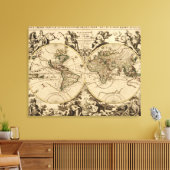 Antique World Map, 1694, von Alexis Hubert Jaillot Leinwanddruck (Insitu (Wohnzimmer))