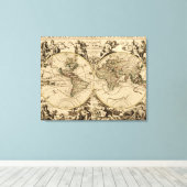 Antique World Map, 1694, von Alexis Hubert Jaillot Leinwanddruck (Insitu (Holzboden))