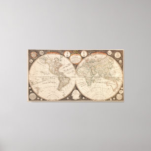 Antique World Map, 1799 (Thomas Kitchen) Leinwanddruck