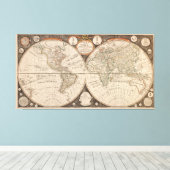 Antique World Map, 1799 (Thomas Kitchen) Leinwanddruck (Insitu (Holzboden))