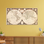 Antique World Map, 1799 (Thomas Kitchen) Leinwanddruck (Insitu (Wohnzimmer))