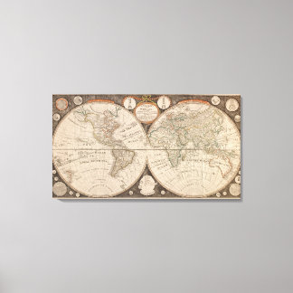 Antique World Map, 1799 (Thomas Kitchen) Leinwanddruck