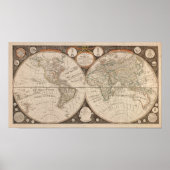Antique World Map, 1799 (Thomas Kitchen) Poster (Vorne)