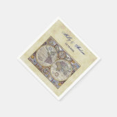 Antique World Map #3, Distressed BG #3 Serviette (Ecke)