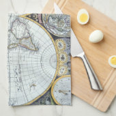 Antique World Map, Atlas Maritimus von John Seller Geschirrtuch (Viertel Falte)