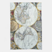 Antique World Map, Atlas Maritimus von John Seller Geschirrtuch (Vertikal)