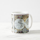 Antique World Map, Atlas Maritimus von John Seller Kaffeetasse (VorderseiteRechts)