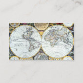 Antique World Map, Atlas Maritimus von John Seller Visitenkarte (Rückseite)