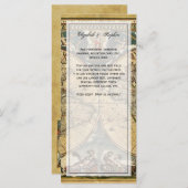 Antique World Map Distressed #2 Menu Card Menükarte (Vorne/Hinten)