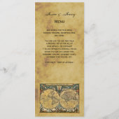 Antique World Map Distressed #3 Menu Cards Menükarte (Rückseite)