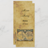 Antique World Map Distressed #3 Menu Cards Menükarte (Vorne/Hinten)