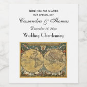 Antique World Map DIY BG Weine Labels Weinetikett (Einzelnes Label)