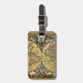 Antique World Map erschüttert #2 Gepäckanhänger (Vorderseite vertikal)