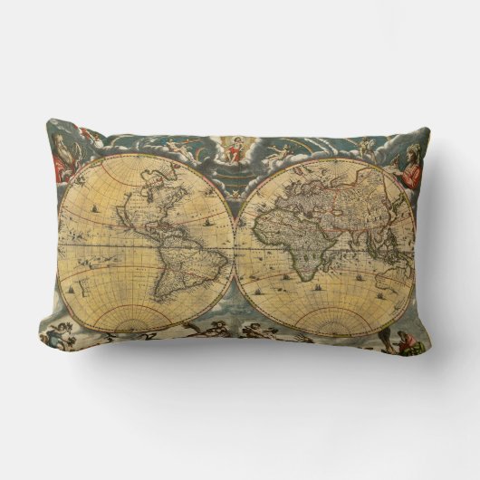 Antique World Map erschüttert #2 Lendenkissen (Vorderseite)