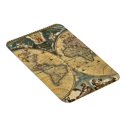 Antique World Map erschüttert #2 Magnet (Rechte Seite)