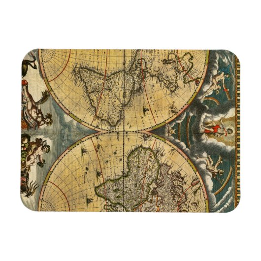 Antique World Map erschüttert #2 Magnet (Horizontal)