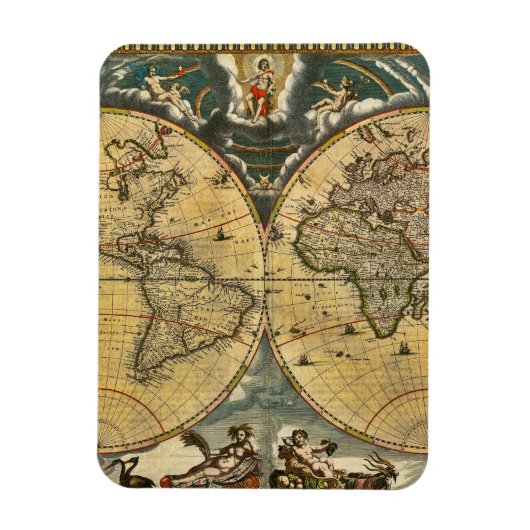 Antique World Map erschüttert #2 Magnet (Vertikal)