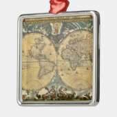 Antique World Map erschüttert #2 Ornament Aus Metall (Links)