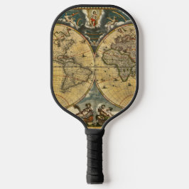 Antique World Map erschüttert #2 Pickleball Schläger