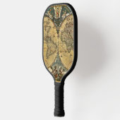 Antique World Map erschüttert #2 Pickleball Schläger (Links)
