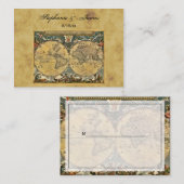 Antique World Map erschüttert #2 Platzkarten (Vorne/Hinten)