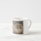 Antique World Map: Historische Kartographie Kunst Espressotasse (Vorderseite Rechts)