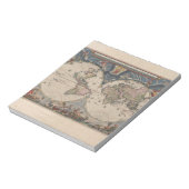 Antique World Map: Historische Kartographie Kunst Notizblock (Rotiert)